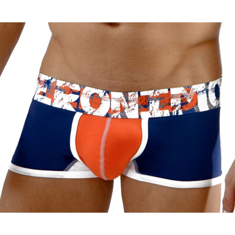 Boxer Géronimo bleu marine et orange, Belt