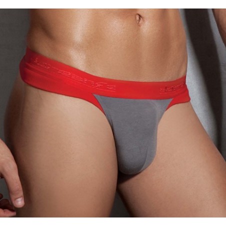 String homme gris-anthracite/rouge