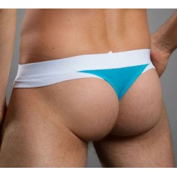 String homme turquoise/blanc