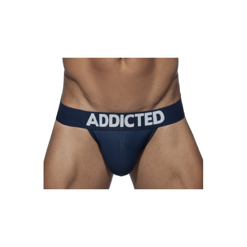 Jockstrap Push Up Mesh Bleu Navy