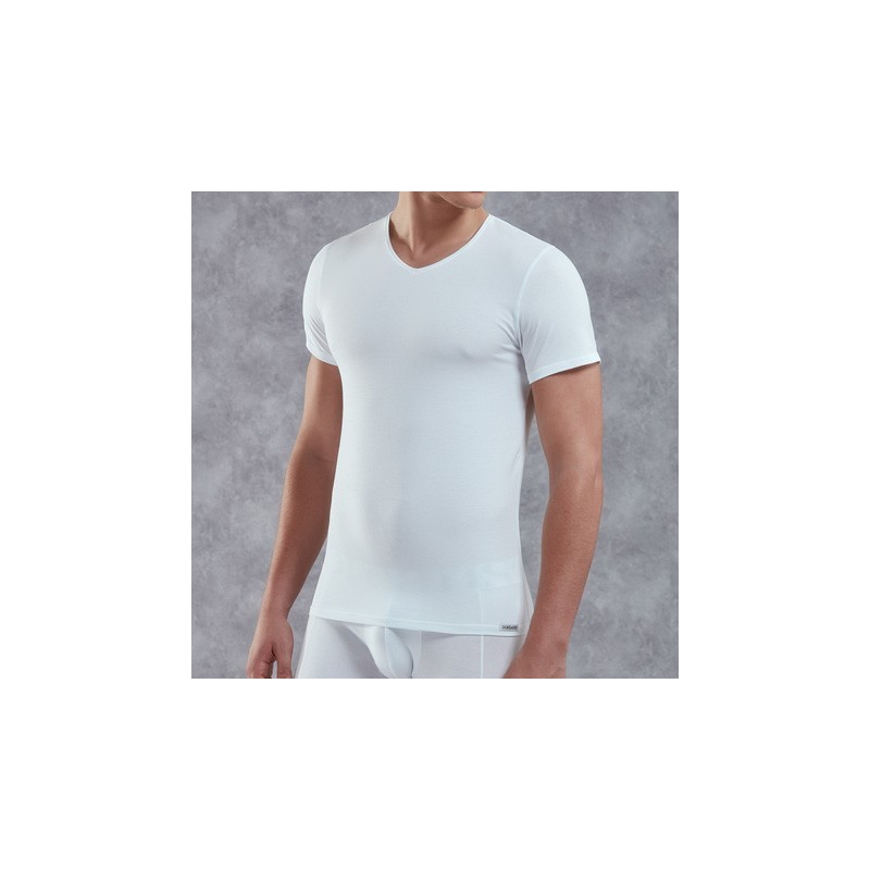 T-shirt Doreanse 2855 blanc col V