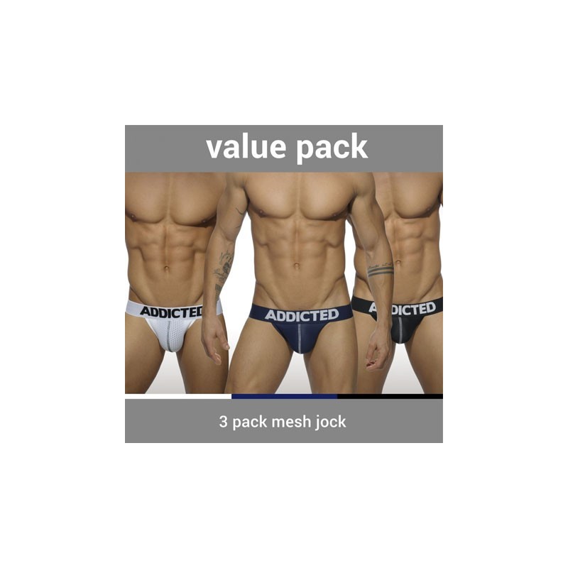 Pack de 3 jockstraps push up mesh Addicted AD479P